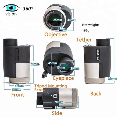10x25 μίνι Monocular ζουμ υψηλής δύναμης με τη ζώνη χεριών