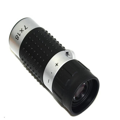 7x18 Monocular πεδίου απόστασης γκολφ μαύρο ασήμι 163m/489ft