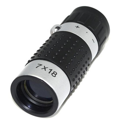 7x18 Monocular πεδίου απόστασης γκολφ μαύρο ασήμι 163m/489ft