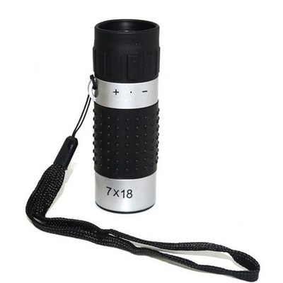 7x18 Monocular πεδίου απόστασης γκολφ μαύρο ασήμι 163m/489ft