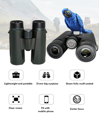 Οπτική διοπτρών BAK4 πρισμάτων 10x42 ΕΔ HD στεγών για τους ενηλίκους